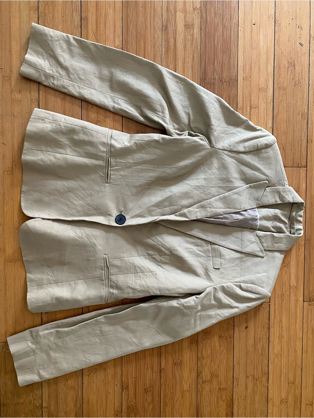 Pre-owned Mango Basic Single-Breasted Beige Blazer/Jacket Sz 8 Women’s